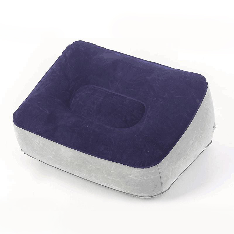 Office Footrest Cushion - 1個入り インフレータブルフットレストピロー ソフトポータブルレッグレスト フロッキングピロー 旅行、飛行機、自宅のデスク、車での使用に