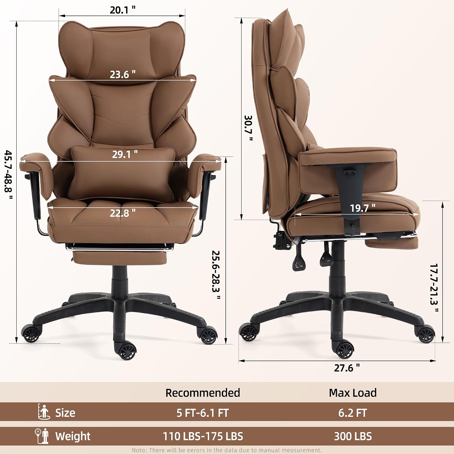 Office Footrest Cushion - 人間工学に基づいたデザインのオフィスチェア。ポケットコイルクッション、高めの背もたれ、高さ調節可能なアームレスト、腰部サポート、フットレストを備え、PUレザーを使用。カスタマイズ可能。