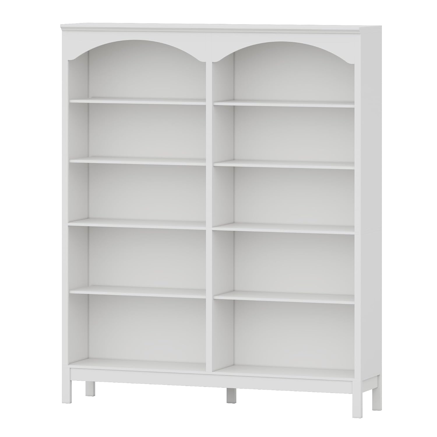 Bookshelf 5 Tier - アーチ型5段木製本棚 高さ71インチ 調節可能な棚 幅24インチ ディスプレイ収納 ホームオフィス
