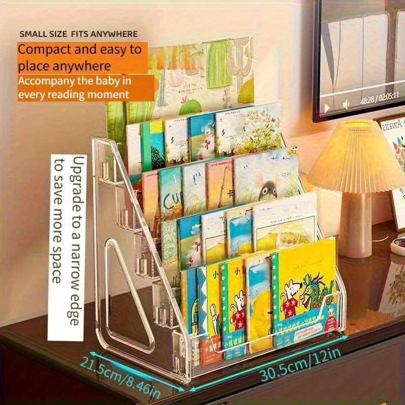 3/5段アクリル製ブックシェルフ、取り外し可能なデスクトップ - Bookshelf 5 Tier のレビューと価格