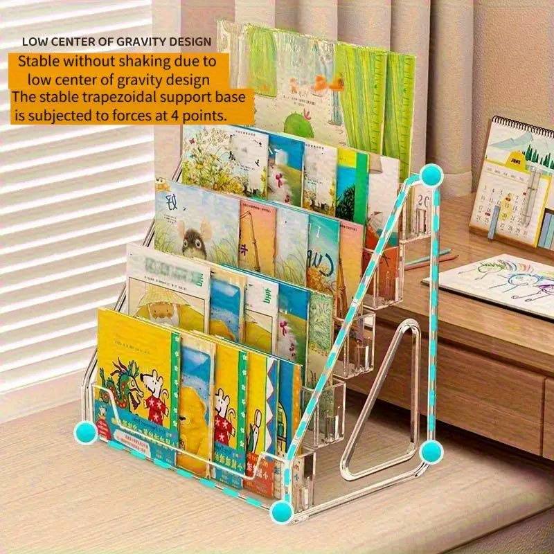 3/5段アクリル製ブックシェルフ、取り外し可能なデスクトップ - Bookshelf 5 Tier のレビューと価格