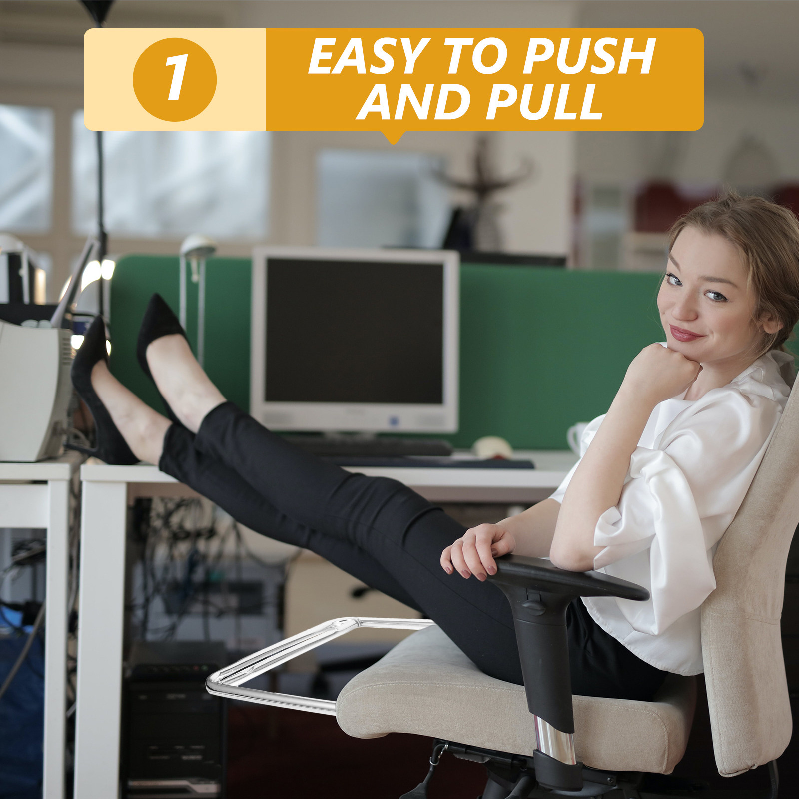 ステンレス製フットレスト、オフィスデスク用フットスツール、回 - Office Footrest Cushion のレビューと価格