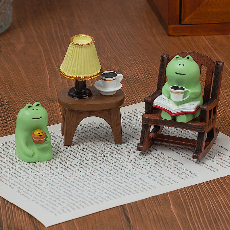 かわいい癒し系の小さな装飾品、キュートなミニカエルの樹脂製置 - Office Furniture Loft のレビューと価格
