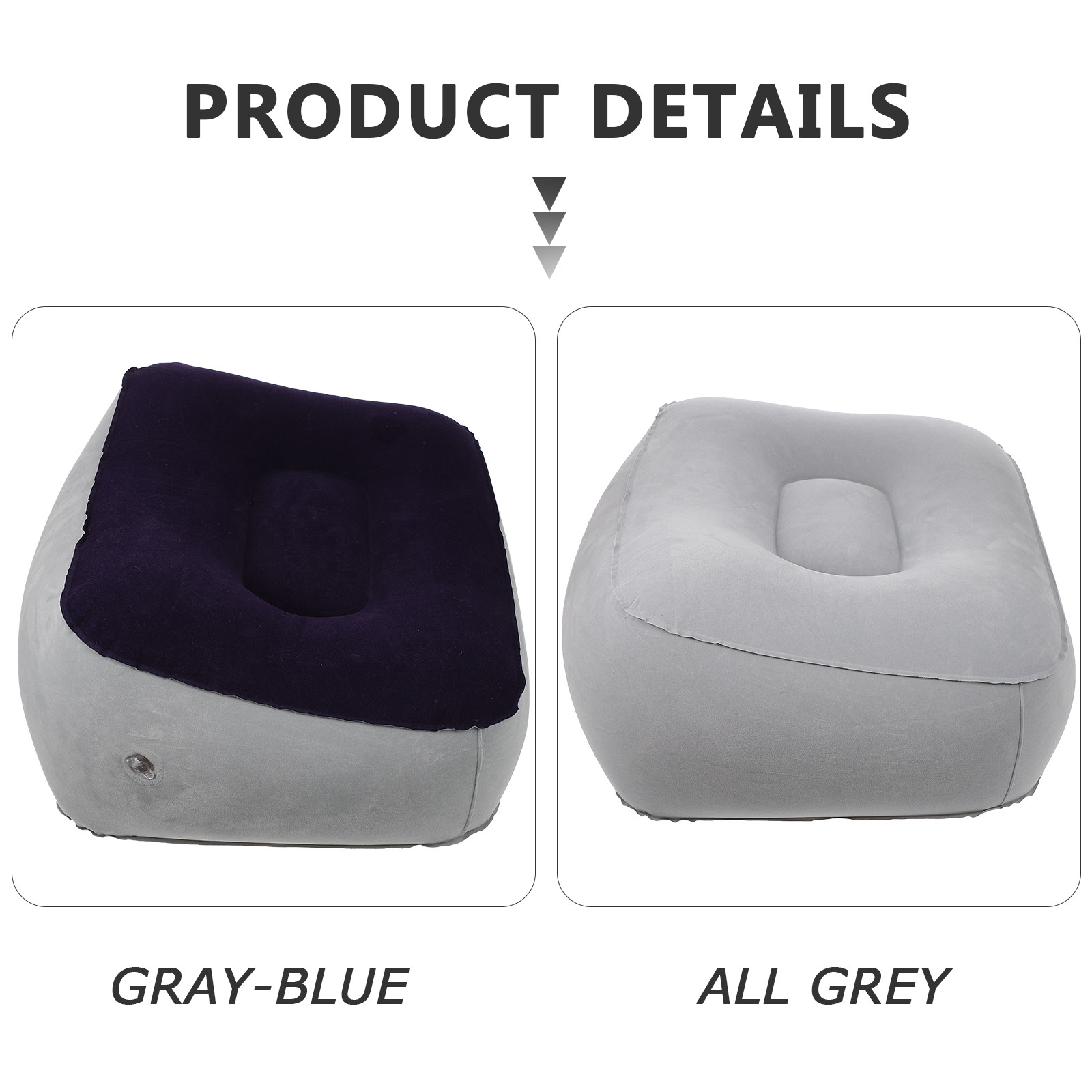2個入り インフレータブル フットレスト枕 フロッキングPV - Office Footrest Cushion のレビューと価格