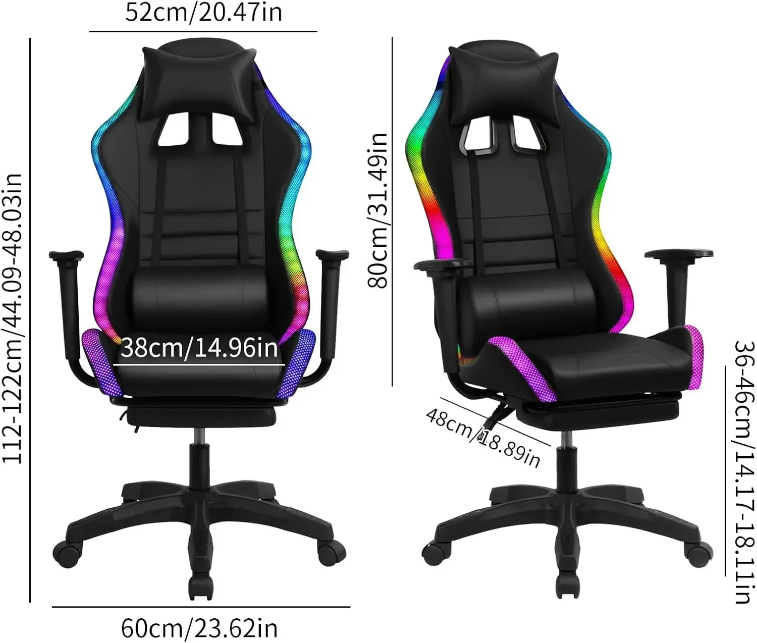 ゲーミングチェア、フットレスト付きオフィスチェア、ポケットス - Office Footrest Cushion のレビューと価格