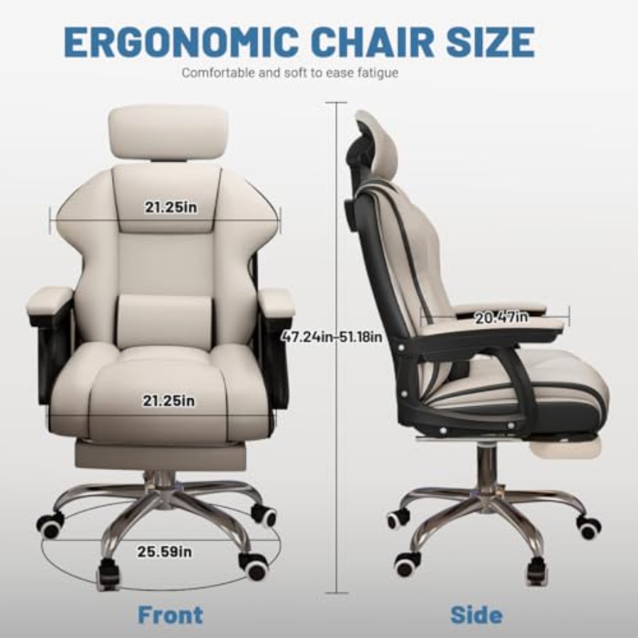 ホームオフィス用デスクチェア：PUレザー、黒、人間工学に基づ - Office Footrest Cushion のレビューと価格