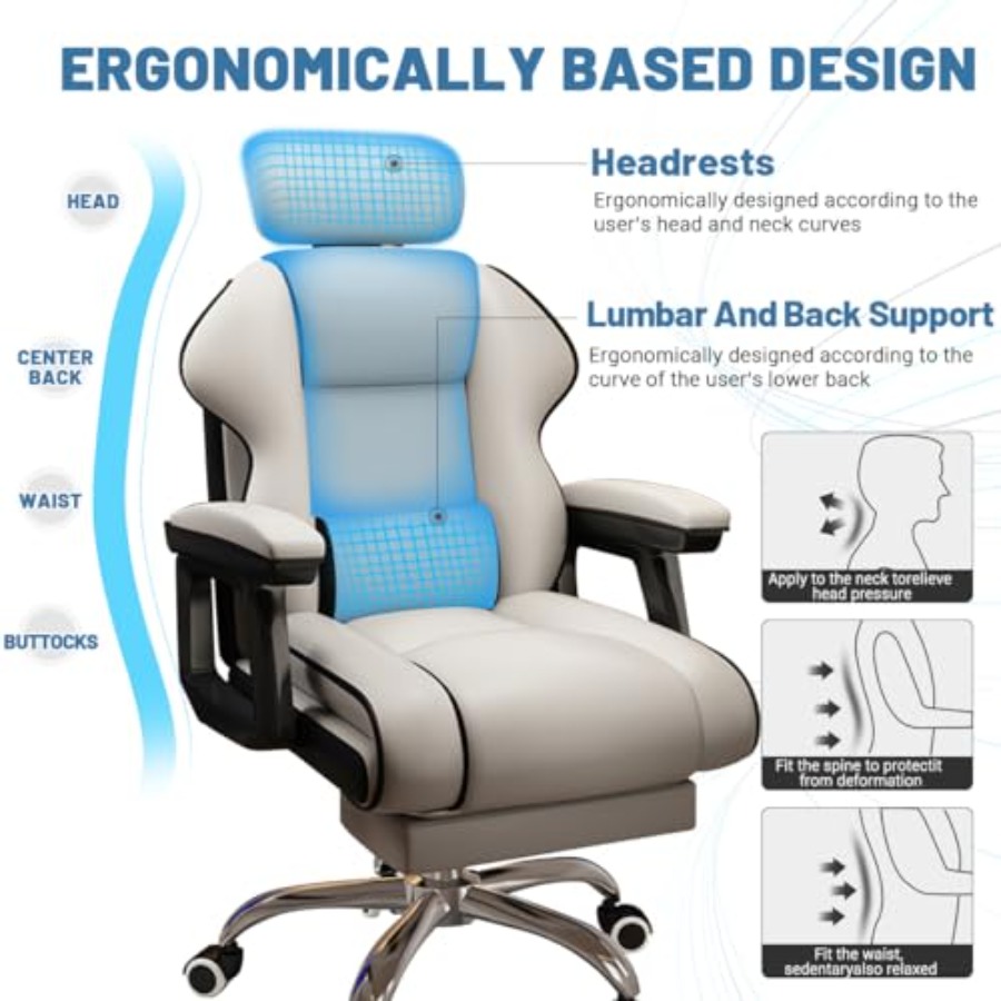 ホームオフィス用デスクチェア：PUレザー、黒、人間工学に基づ - Office Footrest Cushion のレビューと価格