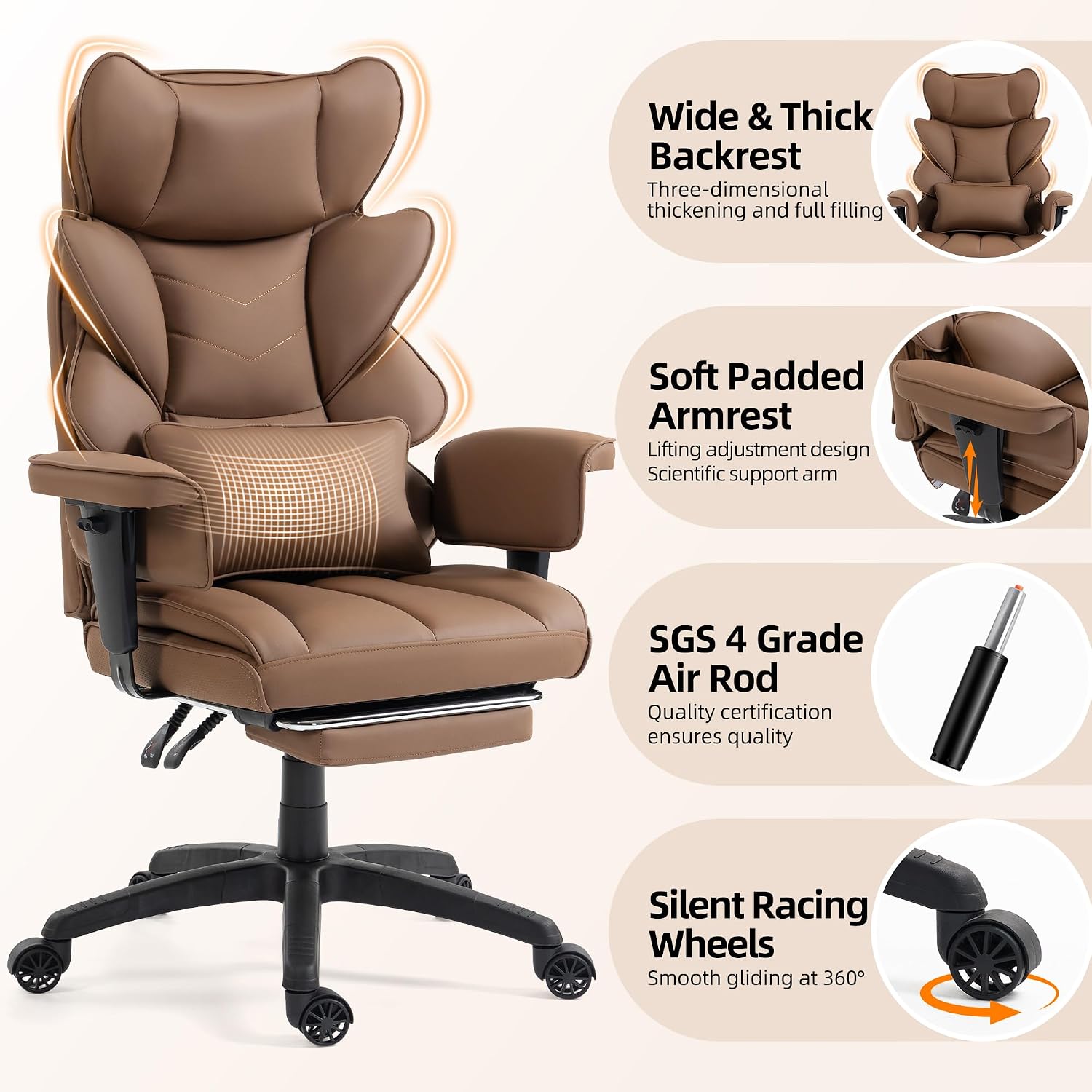 人間工学に基づいたデザインのオフィスチェア。ポケットコイルク - Office Footrest Cushion のレビューと価格