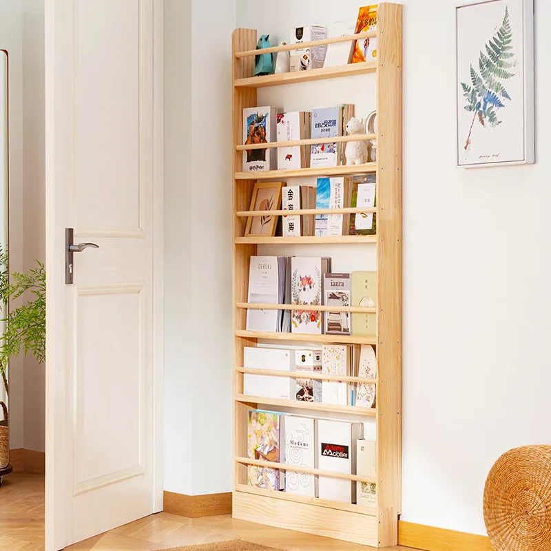 シンプルな無垢材の本棚家庭用床から天井までの絵本棚ウォールシ - Bookshelf 5 Tier のレビューと価格