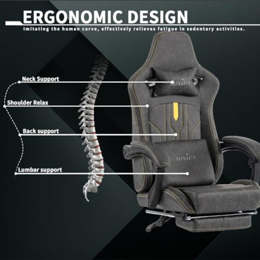 自宅のオフィスで使用できる、フットレスト付きのゲーミングチェ - Office Footrest Cushion のレビューと価格