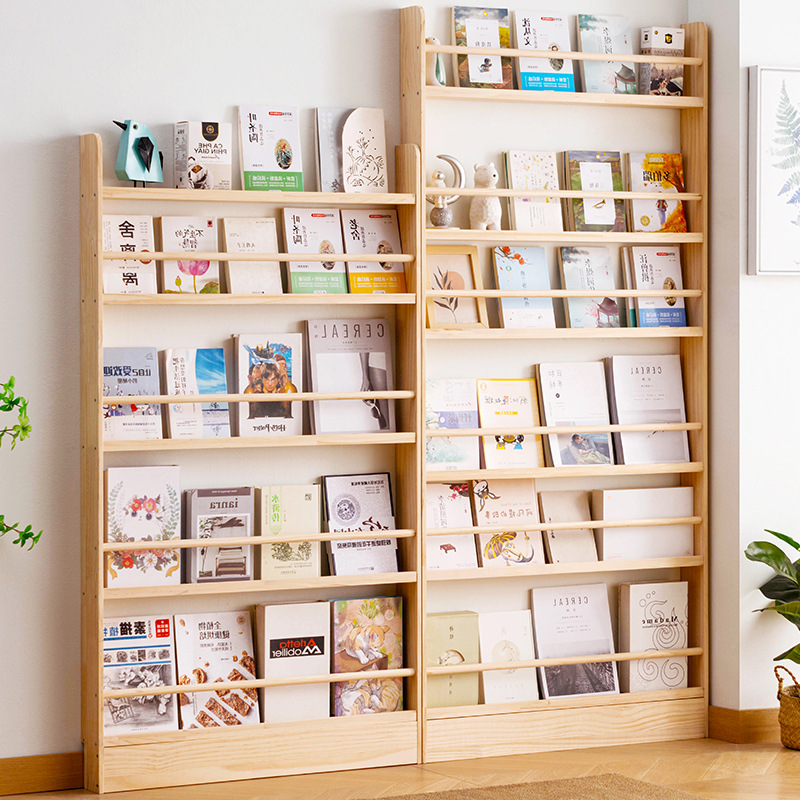無垢材超薄型ブックシェルフ ドア裏収納ラック 狭い床置き棚ユ - Bookshelf 5 Tier のレビューと価格