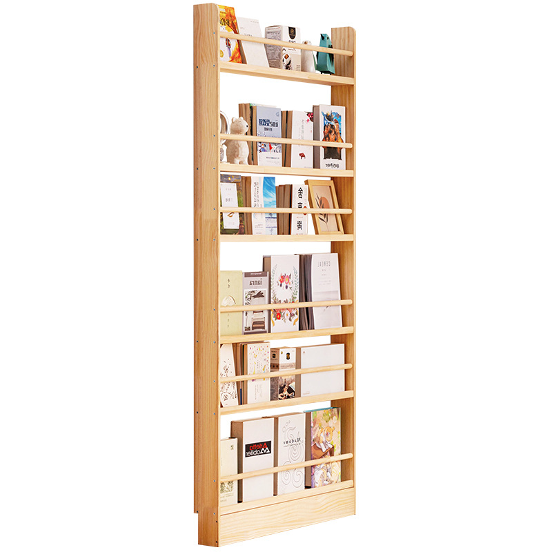 無垢材超薄型ブックシェルフ ドア裏収納ラック 狭い床置き棚ユ - Bookshelf 5 Tier のレビューと価格