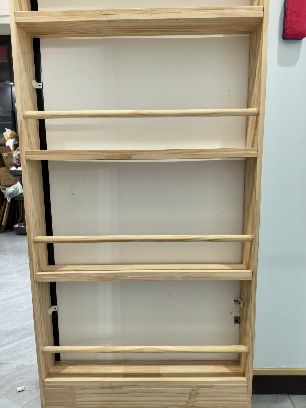 無垢材超薄型ブックシェルフ ドア裏収納ラック 狭い床置き棚ユ - Bookshelf 5 Tier のレビューと価格
