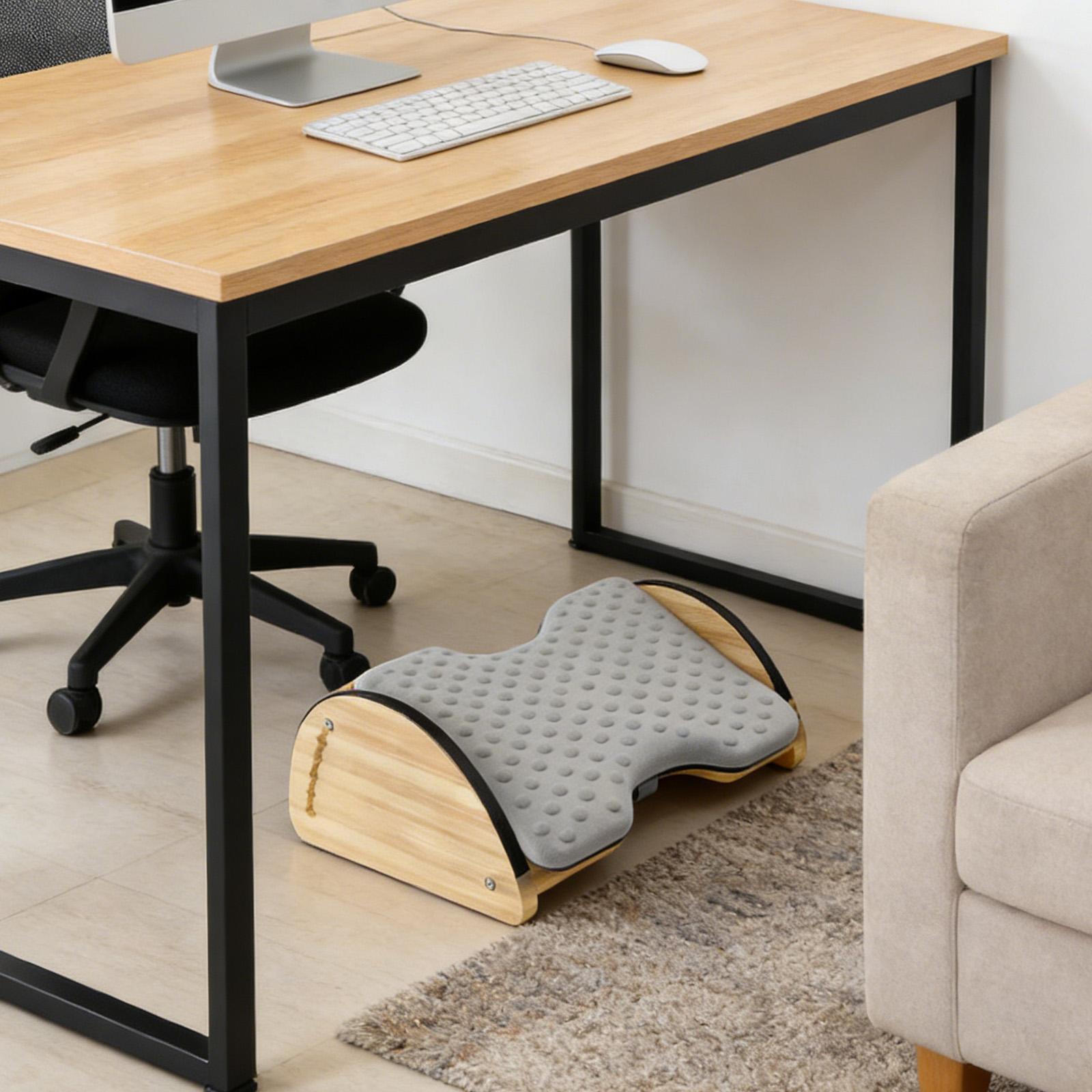 調節可能なオフィス用竹製フットレストスツール クッションサポ - Office Footrest Cushion のレビューと価格