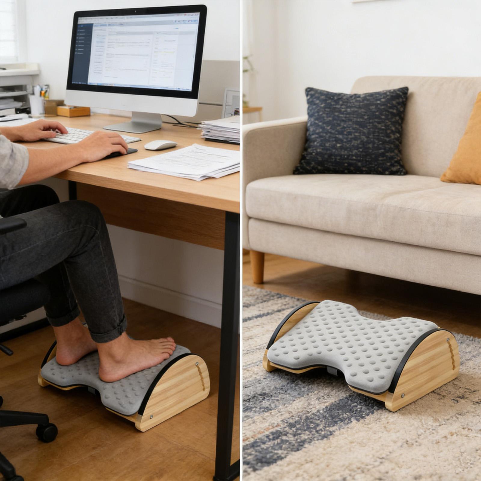 調節可能なオフィス用竹製フットレストスツール クッションサポ - Office Footrest Cushion のレビューと価格