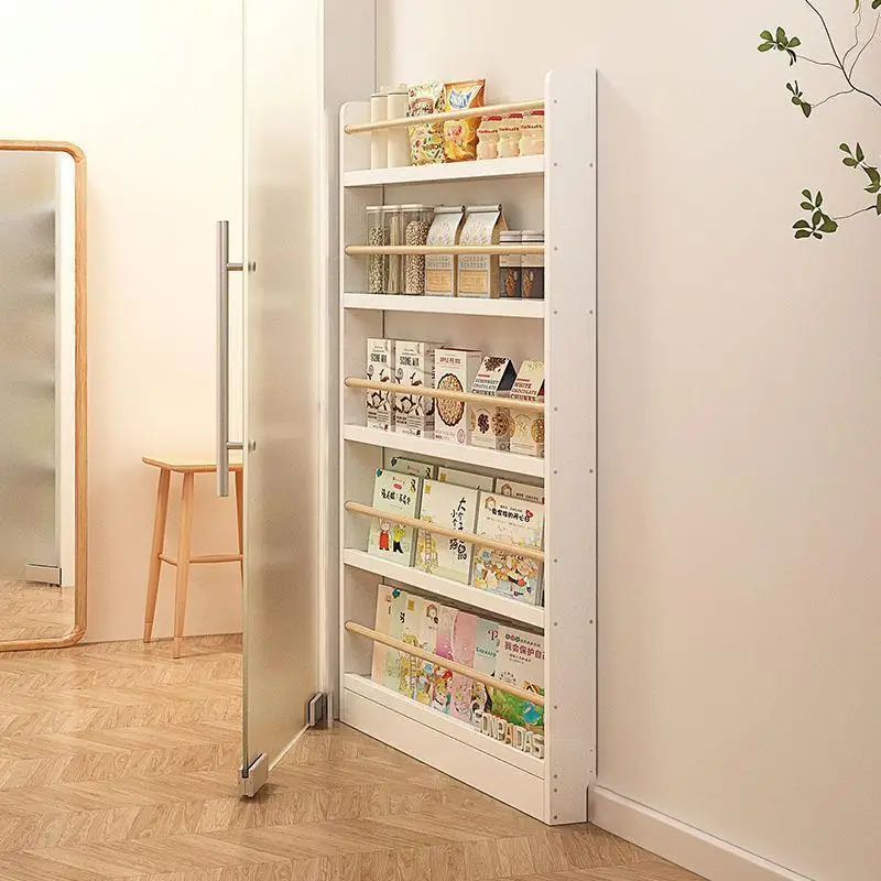 無垢材の本棚、床置き壁掛け多層収納ラック、家庭用本棚、ドアの - Bookshelf 5 Tier のレビューと価格